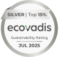 EcoVadis Silbermedaille für Nachhaltigkeit | Top 15% Weltweit